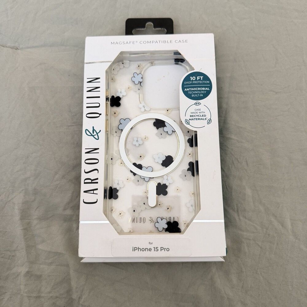 CARSON AND QUINN CQ MAGNETIC CASE FOR APPLE IPHONE 15 PRO CLASSIC DAISY NEW